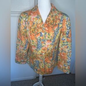 Coldwater Creek Floral Button-Up Jacket size 12